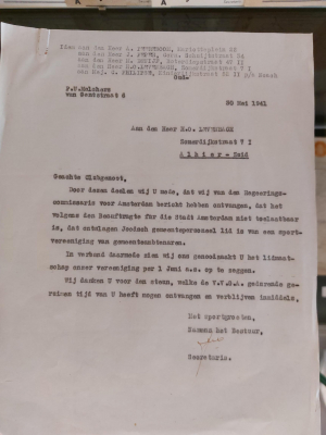 foto 2: brief van VVGA